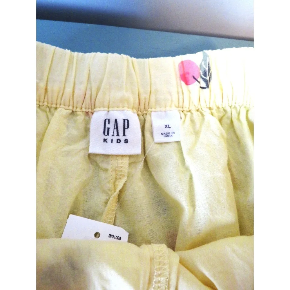 NWT Gap Kids Girls 12 (XL) Yellow Cherry Print Tiered Ruffle Skort‎ Skirt